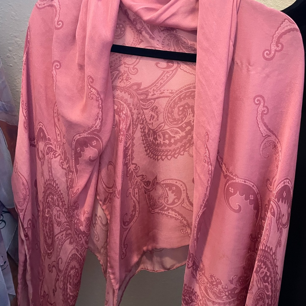 100% pure silk pink square hijab 150cm x 150xm